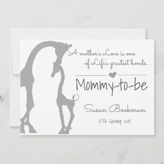 Baby Giraffe mama wordt zwanger Aankondiging (Voorkant)