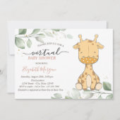 Baby Giraffe Masker Virtueel Baby shower Kaart (Voorkant)