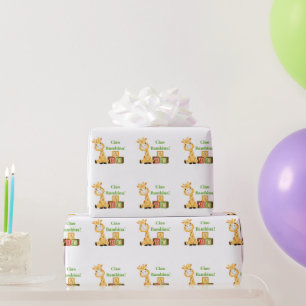 Baby Giraffe Meisje Blokkeert Italiaans Kwekerij P Cadeaupapier