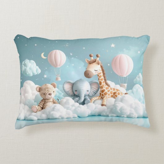 Baby Giraffe met al zijn vrienden Accent Kussen (Voorkant)
