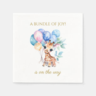 Baby Giraffe met ballonnen Baby Shower Servet