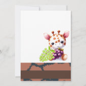 Baby Giraffe met druiven Verjaardagsuitnodiging Kaart (Achterkant)