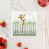 Baby Giraffe Met Madeliefje Servet (Insitu)