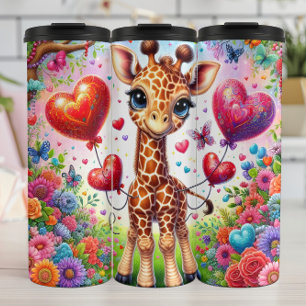 Baby Giraffe Multi Hart Ballon Wrap Thermosbeker