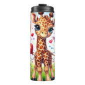 Baby Giraffe Multi Hart Ballon Wrap Thermosbeker (Voorkant)