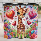 Baby Giraffe Multi Heart Balloon Wrap Thermosbeker