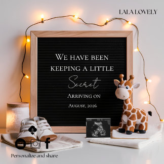  Baby Giraffe Neutral  pregnancy announcement card Aankondiging