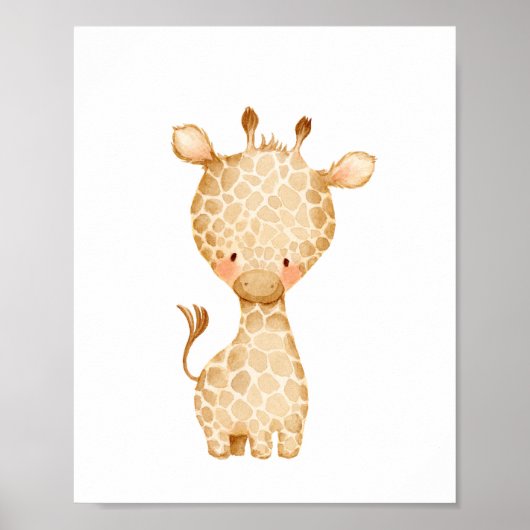 Baby Giraffe Nursery Wall Art Poster (Voorkant)