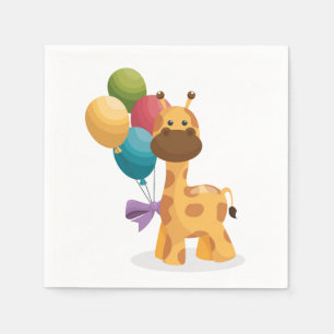 Baby Giraffe Papieren Servetjes, Safari Baby Showe Servet
