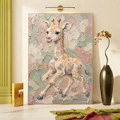 Baby Giraffe Pastel Nursery Kunstprint Poster