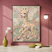 Baby Giraffe Pastel Nursery Kunstprint Poster
