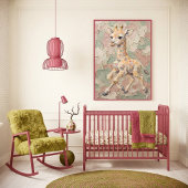 Baby Giraffe Pastel Nursery Kunstprint Poster