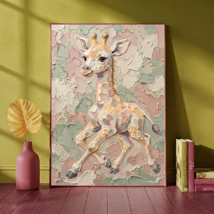 Baby Giraffe Pastel Nursery Kunstprint Poster