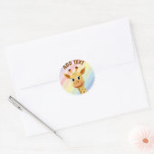 Baby Giraffe Pastel Rainbow Waterverf Baby shower Ronde Sticker (Envelop)