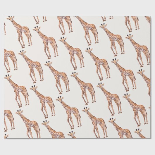 Baby Giraffe Patroon Cadeaupapier (Vlak)