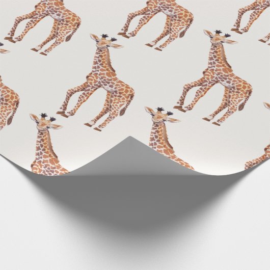 Baby Giraffe Patroon Cadeaupapier (Hoek)