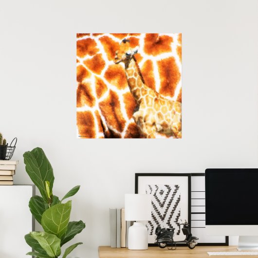 Baby Giraffe Poster (Thuiskantoor)