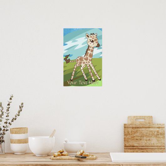 Baby Giraffe Poster (Keuken)