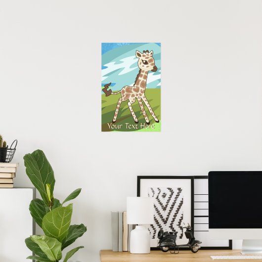 Baby Giraffe Poster (Thuiskantoor)