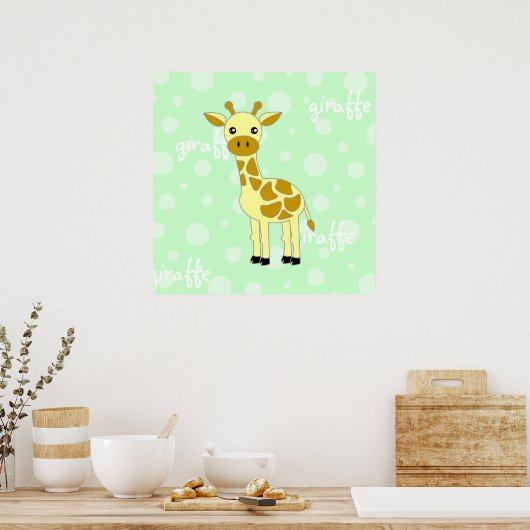 Baby Giraffe Poster / afdrukken (Keuken)