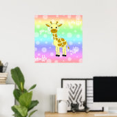 Baby Giraffe regenboogstraal Poster / afdrukken (Thuiskantoor)