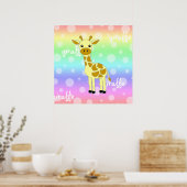 Baby Giraffe regenboogstraal Poster / afdrukken (Keuken)