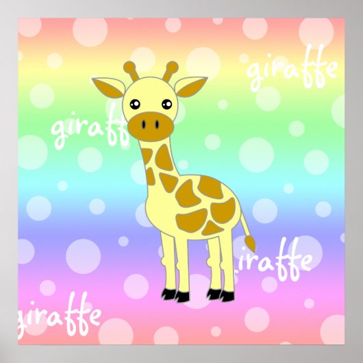 Baby Giraffe regenboogstraal Poster / afdrukken (Voorkant)