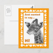 Baby Giraffe Retro Circles Postcard Briefkaart (Voorkant / Achterkant)