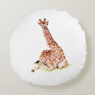 Baby Giraffe Rond Kussen