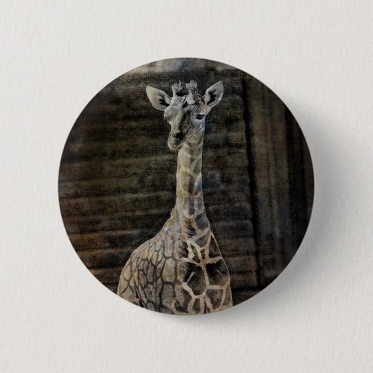 Baby Giraffe Ronde Button 5,7 Cm (Voorkant)