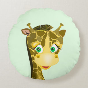 Baby Giraffe Ronde Kussen - Jouw Kleuren
