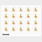 Baby Giraffe Ronde Sticker (Vel)