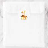 Baby Giraffe Ronde Sticker (Tas)