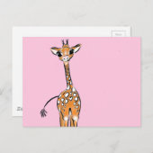 Baby Giraffe - roze Briefkaart (Voorkant / Achterkant)