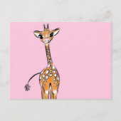Baby Giraffe - roze Briefkaart (Voorkant)
