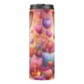 Baby Giraffe Roze Harten Bril Wrap Thermosbeker (Achterkant)