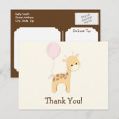 Baby Giraffe, Roze, Oerwoud Dier Dank u Briefkaart (Voorkant / Achterkant)