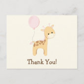 Baby Giraffe, Roze, Oerwoud Dier Dank u Briefkaart (Voorkant)