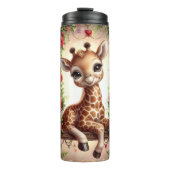 Baby Giraffe Roze Schommel Thermosbeker (Voorkant)