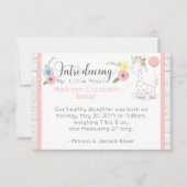 Baby Giraffe Rustieke Bloemen Baby Geboorte Aankon Aankondiging (Voorkant)