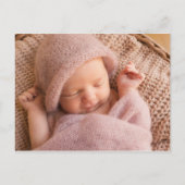 Baby Giraffe Rustieke Bloemen Baby Geboorte Aankon Aankondigingskaart (Achterkant)