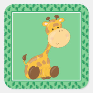 Baby Giraffe   Safari Animals Party Vierkante Sticker