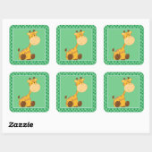 Baby Giraffe | Safari Animals Party Vierkante Sticker (Vel)