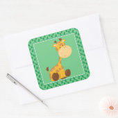 Baby Giraffe | Safari Animals Party Vierkante Sticker (Envelop)