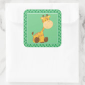 Baby Giraffe | Safari Animals Party Vierkante Sticker (Tas)