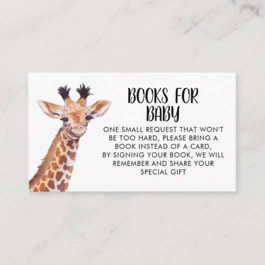 Baby Giraffe Safari Book Request Informatiekaartje (Voorkant)