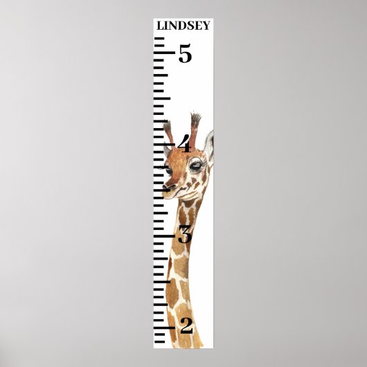 Baby Giraffe Safari Oerwoud Dieren Poster (Voorkant)