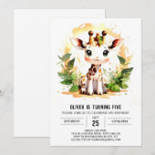 Baby Giraffe Safari Verjaardag Kaart (Voorkant / Achterkant)