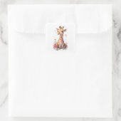 Baby Giraffe Square Sticker (Tas)