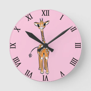 Baby Giraffe tekenen Ronde Klok
